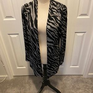 Women’s Size S zebra open cardigan